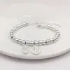 Pulseira Nova Estilo Moda Paz e Bênção para Mulheres, Pulseira de Prata Exquisita de Nicho de Luxo Leve, Pulseira de Melhor Amiga, Pulseira de Contas