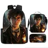 Mochila Escolar Harry Potter de Tres Piezas Mochila Casual para Hombres y Mujeres Mochila para Estudiantes Impresa de Gran Capacidad Mochila para Exteriores
