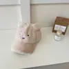 Gorra de Béisbol Esponjosa Estilo Coreano con Orejas de Conejo para Niñas, Sombrero de Felpa Dulce Engrosado Cálido de Invierno