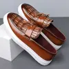 Zapatos de Cuero Transpirables para Hombre Formales de Negocios Slip-on Zapatos de Boda Talla Grande para Hombre Zapatos de Comercio Exterior de Amazon Hombre 251207