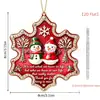Nuevo producto transfronterizo: Adornos acrílicos con forma de muñeco de nieve y copo de nieve navideños con citas de gratitud en inglés, colgantes para árbol de Navidad