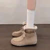 Estilo Old Money Botas de Nieve Gruesas de Felpa para Mujer 2026 Nuevas Llegadas de Invierno Botines Cortos Integrados de Cuero y Piel Zapatos de Algodón Cálidos para Mujer