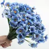 Flores artificiales de primavera hierba violeta plástico flor falsa planta planta verde decoración de bodas para el hogar adornos exteriores venta al por mayor