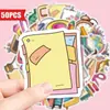 Compra Direta Transfronteiriça de 50 Adesivos de Papelaria Escolar Desenho Animado para Decorar Garrafas de Água, Cadernos e Malas, Adesivos à Prova d'Água