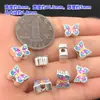 Prata Pura s999 Azul Queimado Cola Borboleta Contas Separadas Corda de Mão Trançada Ajustável Pulseira Colar Acessórios DIY Feitos à Mão