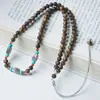 Nuevo Estilo Chino Estilo Chino Madera de Chisinac Multi-Círculo Collar Pulsera para Hombres y Mujeres Combinación Perfecta Cadena Larga de Lana Accesorios Antiguos