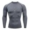 Aliexpress Masculino Popular Esportivo Versátil Corrida Treino Moda Manga Longa Outdoor Camiseta Camisa de Compressão Atacado Transfronteiriço