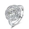 Moda Nacional Moda Étnica Anel de Flor Flor Flor Grande Anel de Flor de Diamante Anel de Flor de Diamante Anel