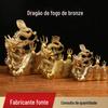 Dragão de fogo de latão atacado três dragão de fogo posição seca noroeste para resolver ornamentos de dragão de fogo de latão