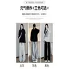 Pantalones de Chándal Rayados Negros Talla Grande para Mujer, Pantalones Finos de Pierna Recta y Pierna Ancha para Primavera y Verano, Joggers Casuales Sueltos con Tres Rayas