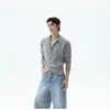 Estilo Old Money Cárdigan de Punto Elegante Ajustado Unisex de Manga Larga Abrigo Cleanfit Primavera Otoño
