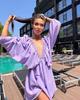 2023 Europa e Estados Unidos transfronteiriço Amazon novo vestido de manga comprida com decote em V design independente manga bufante saia de balanço grande