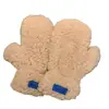 Guantes de Felpa Cálidos Blancos de Color Sólido para Mujer y Niña, Estilo Coreano de Invierno para Estudiantes, Engrosados, Venta al por Mayor