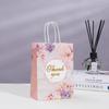 Bolso Estampado en Caliente Personalizable con Texto Bolsa de Empaque para Compras Bolsa de Papel Kraft Al por Mayor Floral Regalo Bolsa de Regalo