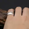 Anillo Plateado con Mantra de Seis Sílabas Grabado y Diseño de Nube Propicia, Anillo de Cola Unisex, Estilo Simple Vintage, Venta Directa del Fabricante