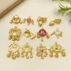 12 Mancuernas de Fortuna Doradas Lisas, Candado de Longevidad, Sonajero de Salud Colgante para Collar Pulsera Accesorios de Joyería DIY