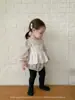 Macacão Vestido Floral Estilo Coreano Novo Outono 2026 para Bebês e Crianças Pequenas, Macacão Elegante de Alça para Meninas