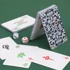 Con Cartas de Playing Cards DiceMahjong para el Hogar y Viajes, Empaque Sencillo, Impermeables y Engrosadas