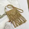 Bolso Bandolera de Paja con Borla Simple, Bolso de Hombro Retro Estilo Coreano, Bolso Tejido Nuevo 2026, Bolso de Playa, Uso Diario