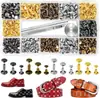 En stock: 240 Juegos de Remaches Doble Cara de Cuatro Colores y Tres Tamaños para Decoración de Cuero Diy, con Kit de Herramientas de Instalación
