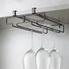 Estante para copas de vino sin taladro, gabinete de vino colgante invertido, estante alto para almacenamiento de copas, uso en cocina y hogar, decoración colgante de lujo ligero de alta gama
