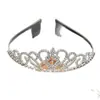 Nueva Diadema de Corona Tridimensional para Niños con Pedrería y Peine para Niñas, Corona para Actuación de Baile, Tocado de Princesa para Cumpleaños, Venta al por Mayor