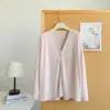 Cardigã Solto Oversized de Lyocell com Gola e Mangas Longas, Estilo Fino Leve com Proteção Solar, Roupa de Banho de Ar Condicionado para o Verão com Toque na Pele