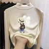 Camiseta térmica para niña con forro de polar, cuello semi-alto, camiseta gruesa, nuevo estilo otoño/invierno 2026, tejido cepillado, para niños de talla mediana y grande