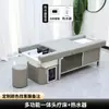 Cama de Terapia com Bacia Cerâmica para Cabeça com Circulação de Água a Vapor para Uso em Salão de Beleza e Cabeleireiro, Cama de Lavar Cabelo com Terapia para os Pés e Limpeza de Ouvido, Elevação Elétrica da Cabeça