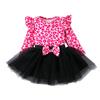 2024 Primavera Nuevo Tipo A Niñas Leopardo Lazo Manga Larga Vestido traje tutú Falda Traje para Niños