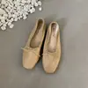 Zapatos de Hada Plateados de Suela Plana Estilo Coreano Brisa Suave de Noche 2026 Nuevos Bailarinas de Ballet con Lazo para Verano