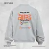 Moletom gola redonda com estampa de letras estilo rua para homens, moletom casual de manga comprida com vibe da moda de rua americana para primavera e outono