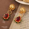Pendientes Vintage Antiguos de Época Serie de Pintura al Óleo Van Gogh Flor de Aceite Goteante Borla de Perla Pendientes Joker Venta al por Mayor