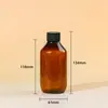 Frasco de shampoo marrom 250ml, frasco de condicionador vazio, frasco de plástico PET com pump para loção corporal e óleos essenciais