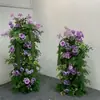 Nuevos accesorios de boda cuerno cuerno arco de flores camino terminado guía de camino boda al aire libre en el césped estante curvo color marfil