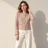 Abrigo de Cachemira Huang Yuxiang Otoño/Invierno 2026, Abrigo Corto Estilo Chanel para Mujeres Petites, Abrigo de Lana para el Trabajo para Mujeres