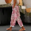 Primavera Verano 2026 Ropa de Mujer Transfronteriza Amazon AliExpress Moda Europea Americana Estampado Digital Pantalones Casuales Rectos para Mujer