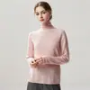 Nueva colección de otoño e invierno: Prenda base de punto de cachemira moderna y suave, color liso, adecuada para el trabajo y el uso diario, diseño simple con cuello con volantes