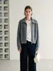 Cárdigan de punto con solapa de cremallera estilo retro para mujer, otoño/invierno 2026 nuevo abrigo suéter gris suave elegante estilo coreano