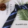 Gravata masculina casual moderna estreita de 6 cm em poliéster listrada cor sólida noivo casamento fábrica em estoque atacado fornecimento direto