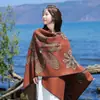 Nuevo Chal Jacquard con Abertura Transfronteriza para Viajes y Viajes de Mujer, Bufanda Capa Exterior Cálida y Engrosada con Abertura