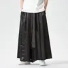 Calça Casual Masculina Estilo Nacional 2026 Verão Nova Calça de Perna Larga Estilo Chinês Calça Saia Casual Extra Larga Calça Fluida Tendência Estilo Song para Homens
