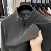 Sudadera pesada Zhen De Rong para hombre, nuevo modelo otoño 2026, camiseta base casual holgada cálida de manga larga para hombres de mediana edad, venta al por mayor
