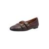 Retro Literário Batido Texturizado Couro Bovino Lavado Dupla Face Mary Jane Primavera 2025 Plano Bico Arredondado Couro Genuíno Sapatos Individuais para Mulheres