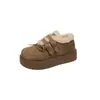 Versión de cuero suave~Zapatos Birkenstock para mujer, nuevo modelo invierno 2026, zapatos Birkenstock de felpa, zapatos cálidos de algodón con aumento interno de altura