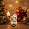 Presente Abraço de Urso Papai Noel Cruz Dourada Artesanato de Resina Transfronteiriço Decoração de Natal Ornamentos para Mesa de Casa