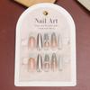 TikTok Explosive Wearing Nail Pieces Advanced Sense French Nail Art Patch Strass Contraste Cor Feito à Mão Unha Postiça Removível