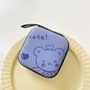 Bolsa de almacenamiento para cable de datos de auriculares de dibujos animados Caja de almacenamiento para cargador Billetera para monedas Monedero Bolso cuadrado mediano Cuerda para la mano