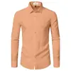 Camisas Sociais Masculinas, Não Amassam, Respiráveis, Camisas de Trabalho Profissionais, Roupas Masculinas com Corte Ajustado ao Corpo, Camisas Casuais Antirrugas, Camisas Masculinas de Manga Longa