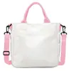 Bolsa de Lona Morada de Gran Capacidad con Estampado de Dibujos Animados, Estilo Nuevo Transfronterizo, Personaje de Anime, Grupo de Chicas, Bolsa de Hombro, Bolsa para Niños